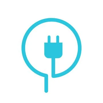 Electric plug power cabel icon Symbol. Stock Illustration