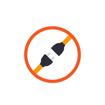 Electric plug with power connector, vector icon Stockillustratie