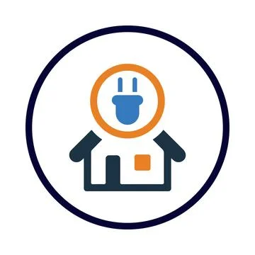 Electric, plug, power, electric plug, house, home, electric home technology.. Stock Illustration