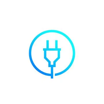 Electric plug, power, line vector Illustrazione stock