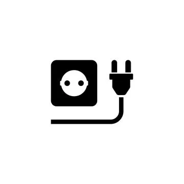 Electric Plug with Power Outlet Flat Vector Icon Stockillustratie