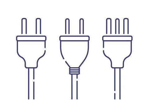 Electric plug power vector consumption ac symbol icon. Electric plug icon Stock Illustration