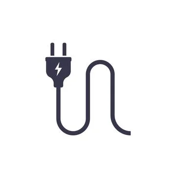 Electric plug power vector consumption ac symbol icon. Electric plug icon Stock Illustration