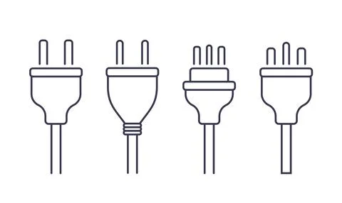 Electric plug power vector consumption ac symbol icon. Electric plug icon 스톡 일러스트