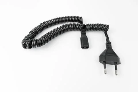Electric plug to a  shaver on a white background Stock Photos