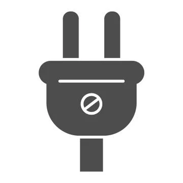 Electric plug solid icon. Socket plug vector illustration isolated on white 스톡 일러스트