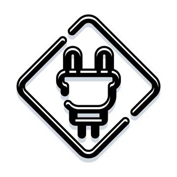 Electric plug symbol indicating power connection and energy Stock Illustration
