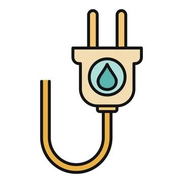 Electric plug symbol representing clean hydropower energy イラスト素材
