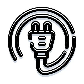 Electric plug symbol representing power energy connection Stock Illustration