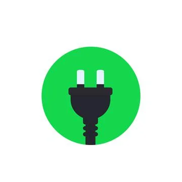Electric plug with two pins, vector icon イラスト素材