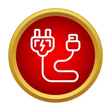 Electric plug usb cable connecting power energy icon Stock Illustration