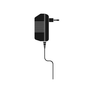 Electric plug vector icon energy power technology illustration sign solid bla 库存插图