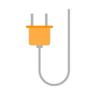 Electric plug vector icon. Flat vector design illustration isolated イラスト素材