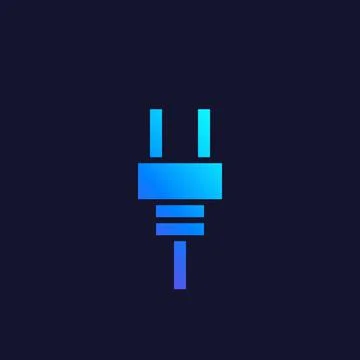 Electric plug vector icon, geometric style Stock Illustration