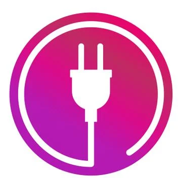 Electric plug vector icon isolated on white background. Energy adapter, web s Illustrazione stock