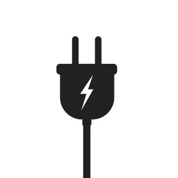Electric plug vector icon isolated on white background Stockillustratie