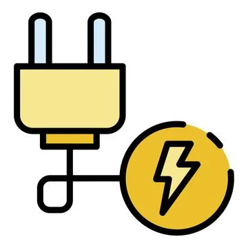 Electric plug wire icon color outline vector イラスト素材