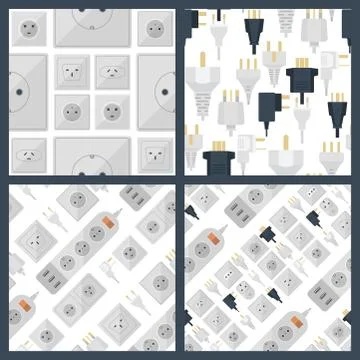 Electric plugs stack outlet illustration energy socket electrical outlets plugs Stock Illustration