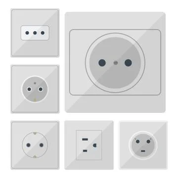 Electric plugs stack outlet illustration energy socket electrical outlets plugs Stock Illustration