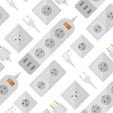 Electric plugs stack outlet illustration energy socket electrical outlets plugs Stock Illustration