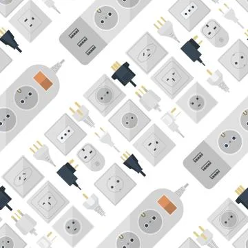 Electric plugs stack outlet illustration energy socket electrical outlets plugs Stock Illustration