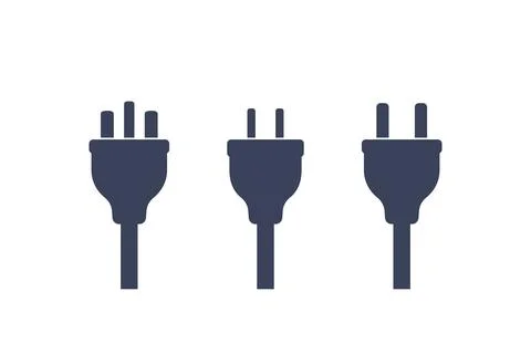 Electric plugs on white, vector Stockillustratie