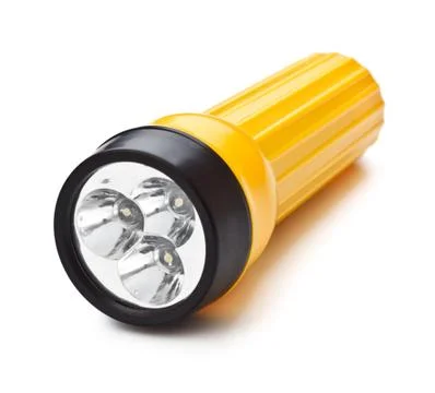 Electric pocket flashlight Stock Photos
