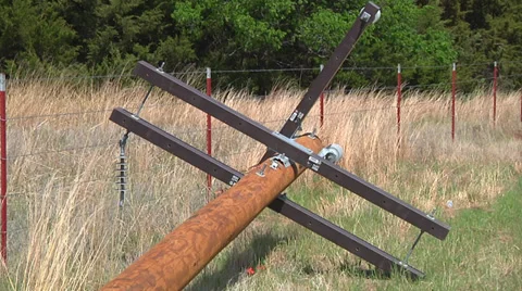 Electric Pole on Ground 1 Video stock 38606165