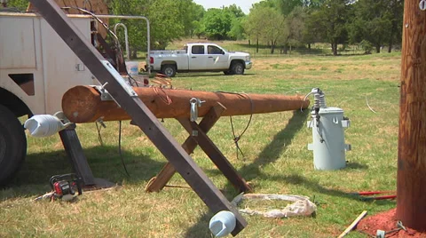 Electric Pole on Ground 2 Video stock 38607298