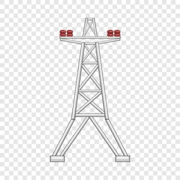 Electric pole icon, flat style Stock Illustration