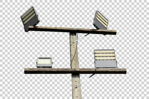 Electric pole isolated on white background. Stock Photos