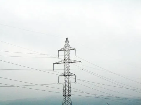 Electric pole in Maramures county 스톡 사진