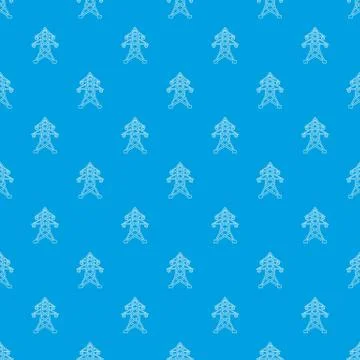 Electric pole pattern vector seamless blue Stockillustratie