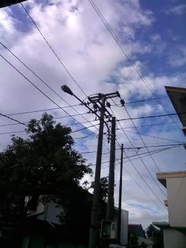 Electric pole view in house Stock Photos