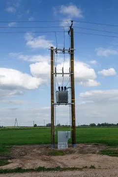 Electric pole with a wardrobe Stock Photos