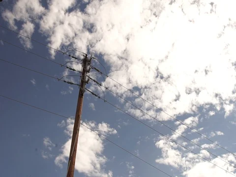 Electric Pole With White Cloud In Blue Sky Background MAH03328 Stock-Footage 92191463