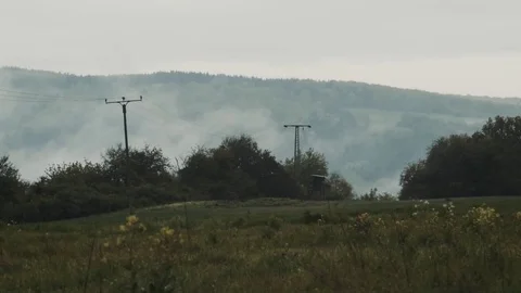 Electric poles in mountains Stock Footage 85224254