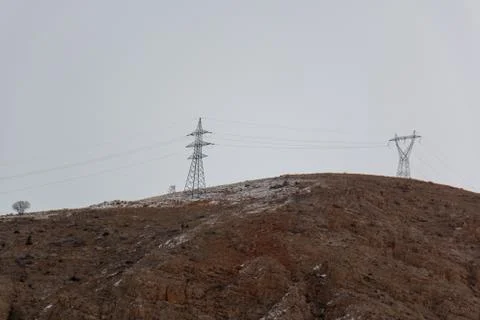 Electric poles Stock Photos