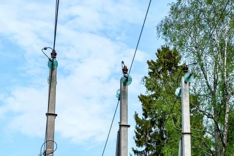 Electric poles. Stock Photos