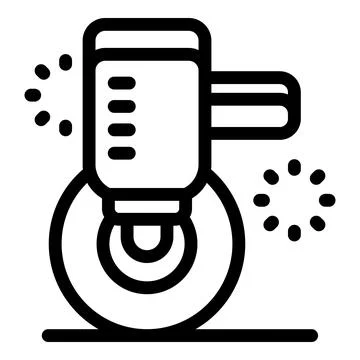 Electric polishing machine working on surface with sparks flying Stock Illustration