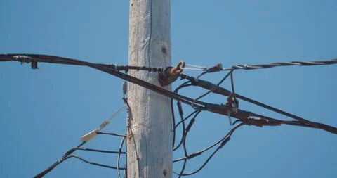 Electric post / Connection closeup 2 Stock Footage 130915817