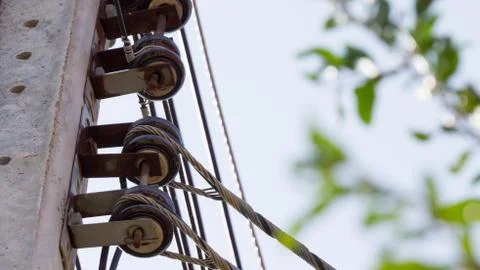 Electric post with insulator Stock Photos