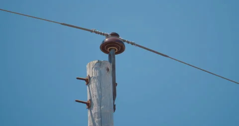 Electric post / Isolator closeup 2 Vídeo Stock 130915695
