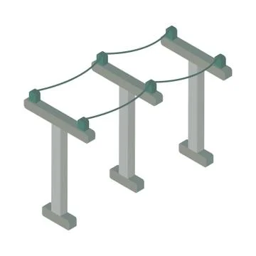 Electric post tower isolated icon Illustrazione stock