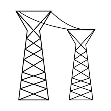Electric post tower isolated icon Illustrazione stock