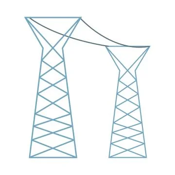 Electric post tower isolated icon Illustrazione stock