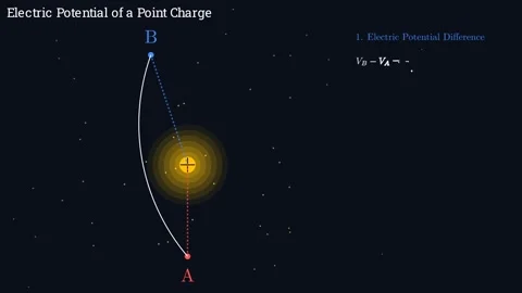 Electric Potential of a Point Charge Stock-Footage 337061549