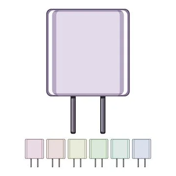 Electric power adapter cartoon vector graphic Stock Illustration