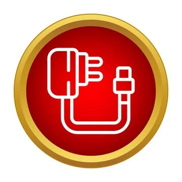 Electric power adapter with usb cable charging icon Stock Illustration
