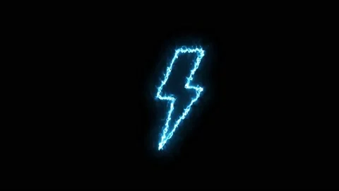 Electric power bolt icon with Glowing neon. Lightning bolt symbol. Stock Footage 142622945